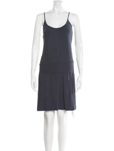 Pre-owned James Perse Scoop Neck Mini Dress In Blue