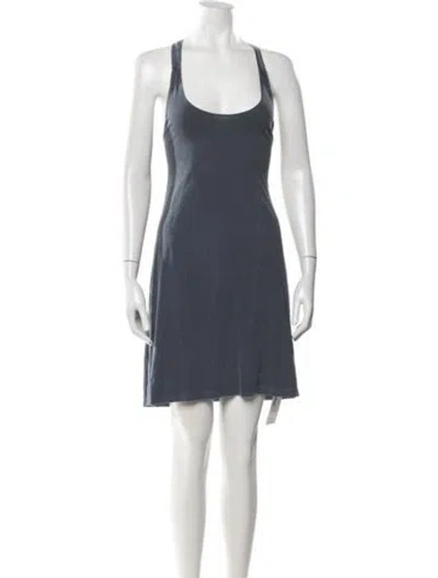 Pre-owned James Perse Scoop Neck Mini Dress In Blue