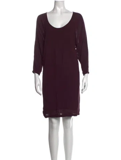 Pre-owned James Perse Scoop Neck Mini Dress In Burgundy/purple