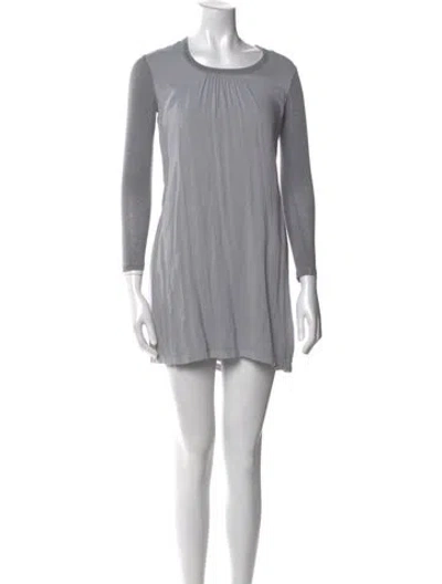 Pre-owned James Perse Scoop Neck Mini Dress In Gray