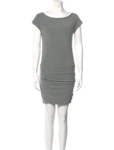 Pre-owned James Perse Scoop Neck Mini Dress In Gray