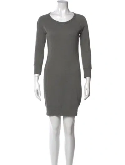 Pre-owned James Perse Scoop Neck Mini Dress In Gray