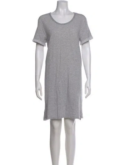 Pre-owned James Perse Scoop Neck Mini Dress In Gray