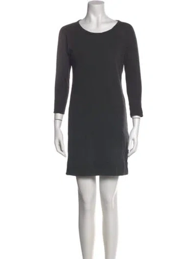 Pre-owned James Perse Scoop Neck Mini Dress In Gray