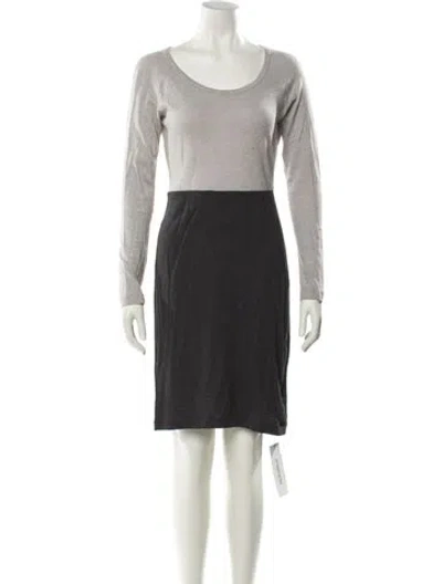 Pre-owned James Perse Scoop Neck Mini Dress In Gray