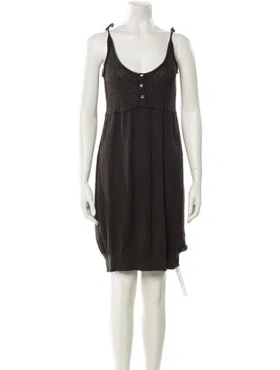 Pre-owned James Perse Scoop Neck Mini Dress In Gray