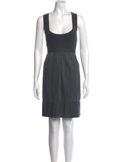 Pre-owned James Perse Scoop Neck Mini Dress In Gray