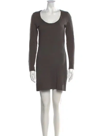 Pre-owned James Perse Scoop Neck Mini Dress In Gray