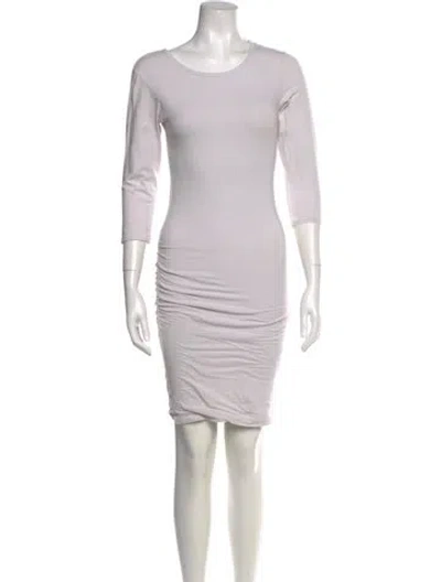 Pre-owned James Perse Scoop Neck Mini Dress In Gray