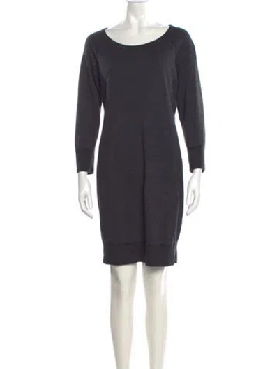 Pre-owned James Perse Scoop Neck Mini Dress In Gray