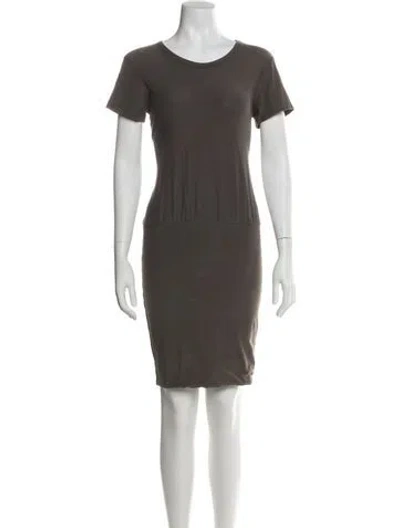 Pre-owned James Perse Scoop Neck Mini Dress In Gray