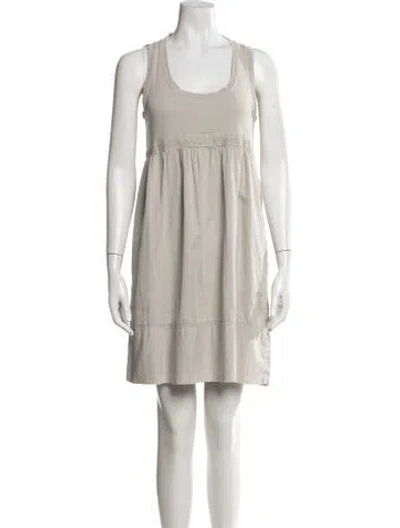 Pre-owned James Perse Scoop Neck Mini Dress In Gray