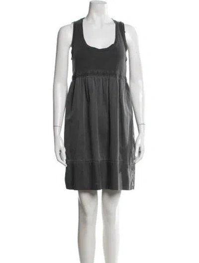Pre-owned James Perse Scoop Neck Mini Dress In Gray