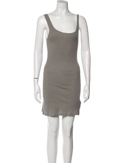 Pre-owned James Perse Scoop Neck Mini Dress In Gray