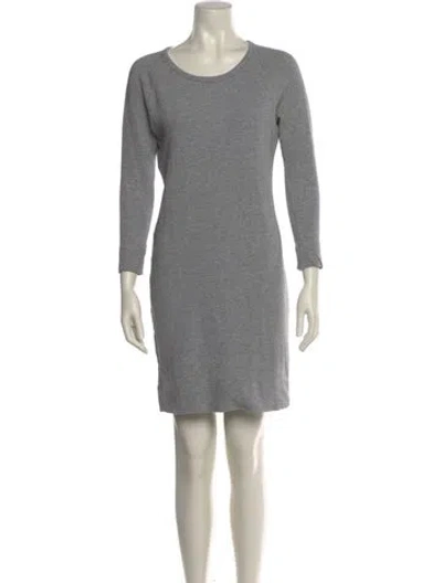 Pre-owned James Perse Scoop Neck Mini Dress In Green