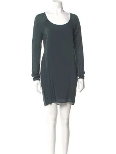 Pre-owned James Perse Scoop Neck Mini Dress In Green