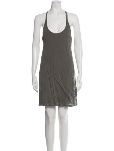 Pre-owned James Perse Scoop Neck Mini Dress In Green