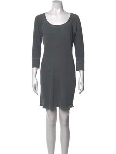 Pre-owned James Perse Scoop Neck Mini Dress In Grey