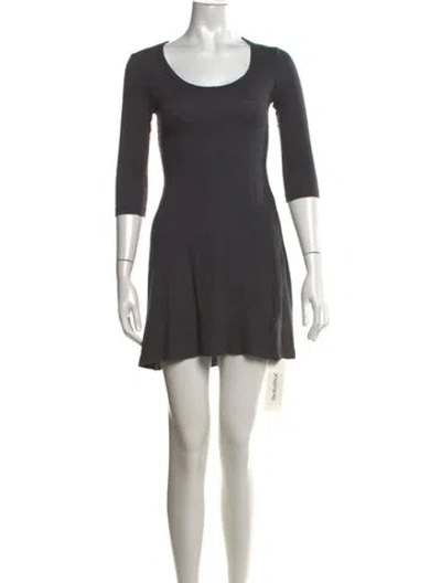 Pre-owned James Perse Scoop Neck Mini Dress In Grey