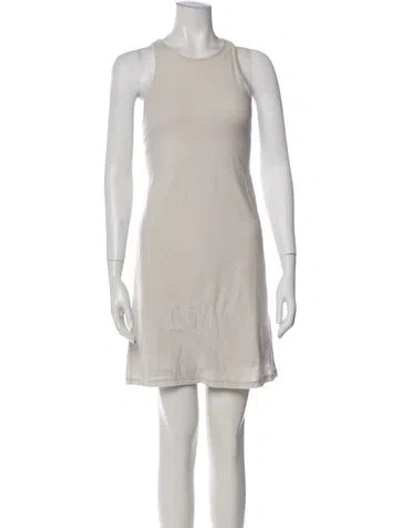 Pre-owned James Perse Scoop Neck Mini Dress In Neutral