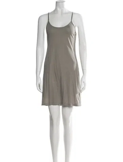 Pre-owned James Perse Scoop Neck Mini Dress In Neutral