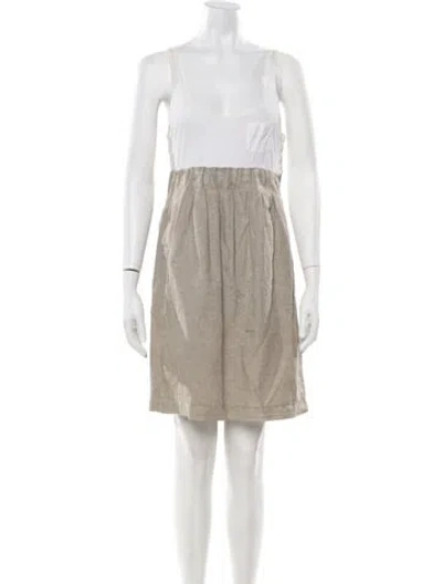 Pre-owned James Perse Scoop Neck Mini Dress In Neutrals