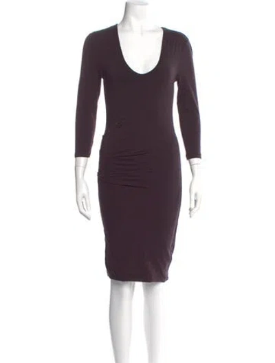 Pre-owned James Perse Scoop Neck Mini Dress In Purple