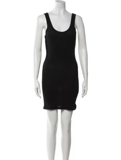 Pre-owned James Perse Scoop Neck Mini Dress W/ Tags In Black