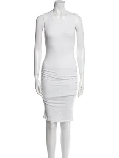 Pre-owned James Perse Scoop Neck Mini Dress In White