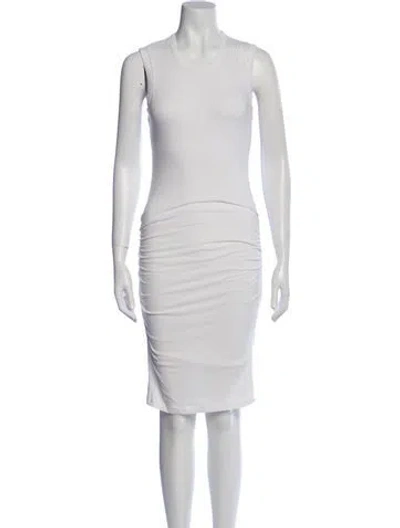 Pre-owned James Perse Scoop Neck Mini Dress In White