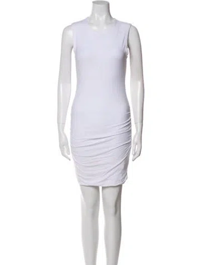 Pre-owned James Perse Scoop Neck Mini Dress In White