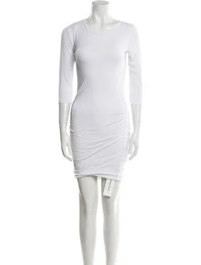 Pre-owned James Perse Scoop Neck Mini Dress In White