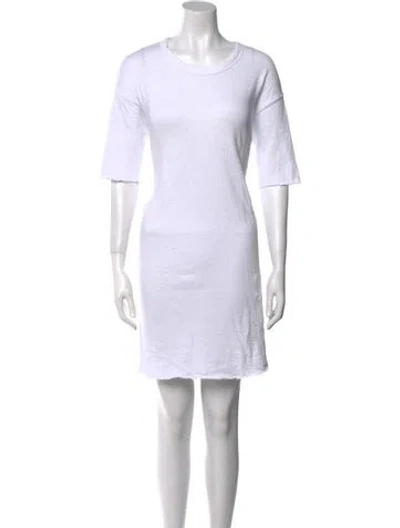 Pre-owned James Perse Scoop Neck Mini Dress In White