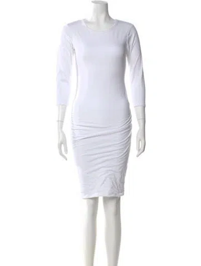 Pre-owned James Perse Scoop Neck Mini Dress In White
