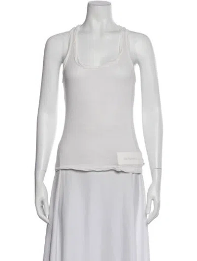 Pre-owned James Perse Scoop Neck Sleeveless Top In White