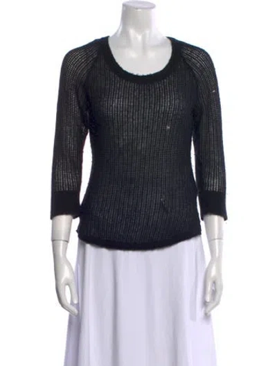 Pre-owned James Perse Scoop Neck Sweater In Black