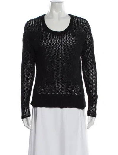 Pre-owned James Perse Scoop Neck Sweater In Black