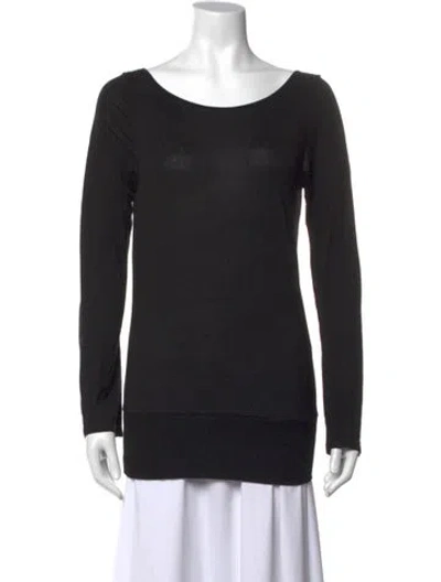Pre-owned James Perse Scoop Neck Sweater In Black