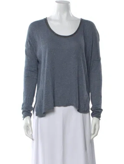 Pre-owned James Perse Scoop Neck Sweater In Blue