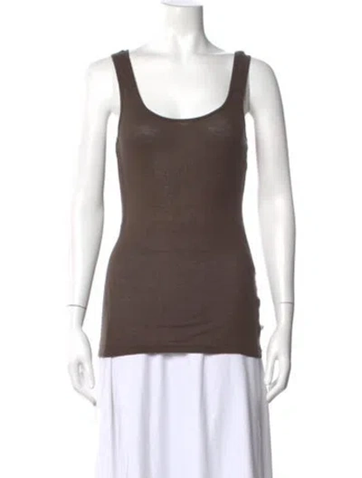 Pre-owned James Perse Scoop Neck Sweater In Brown