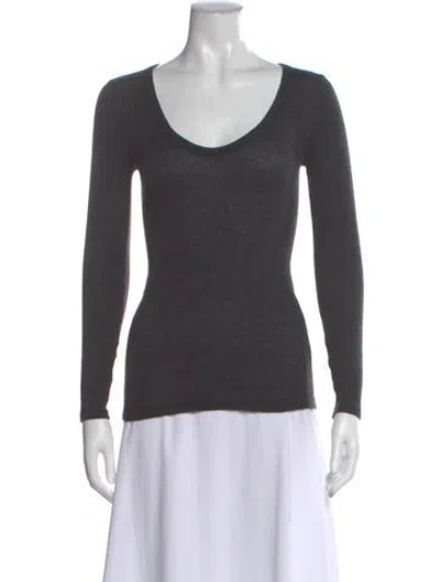 Pre-owned James Perse Scoop Neck Sweater In Gray