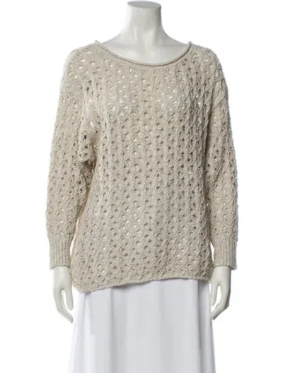 Pre-owned James Perse Scoop Neck Sweater In Neutral
