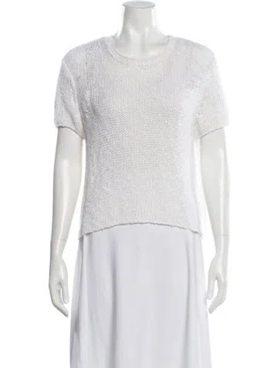 Pre-owned James Perse Scoop Neck Sweater In White