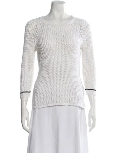 Pre-owned James Perse Scoop Neck Sweater In White