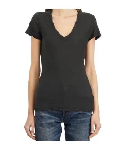 James Perse Scoop Neck T-shirt In Black