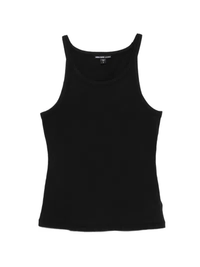 James Perse Scoop-neck Tank Top In Black