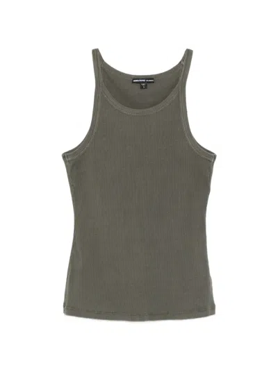 James Perse Scoop-neck Tank Top In Green