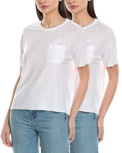 James Perse Set Of 2 Pocket T-shirt In White