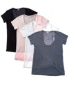Shop James Perse Set Of 4 Sheer Slub V-neck T-shirt In Black