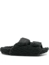 James Perse Shearling Slides In Grey
